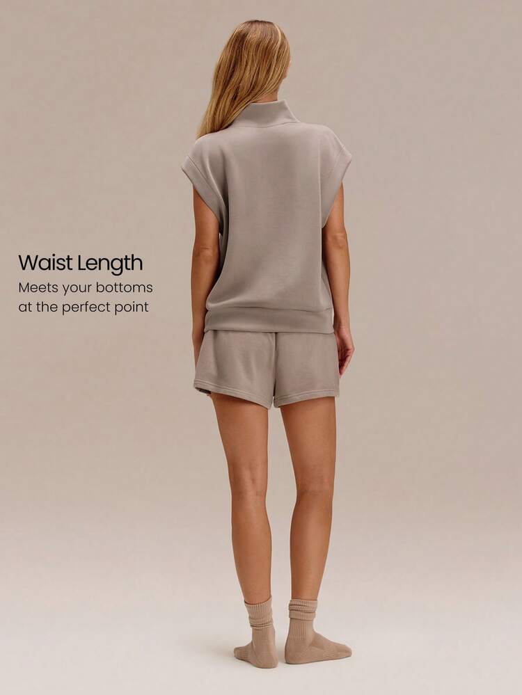 SoftCalm Modal Easy Does It Soft Silky-Smooth Breathable Half-Zip Short-Sleeve Sweatshirt Daily Casual Wear