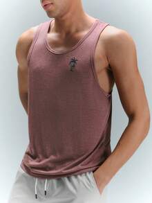 Driftmere 度假熱帶印花男士上衣 - 紅木色 - 查看 5