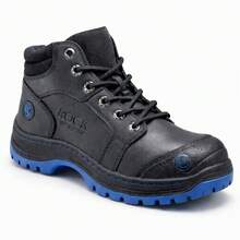 Men's Rock Working Shoes Made Of Leather With Reinforced Helmet And Resistant - negro turquesa - 查看 5