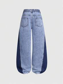 Quần jeans ống rộng dáng suông phong cách Y2K dành cho bé gái tuổi teen, rách gấu, đa năng cho trang phục thường ngày, đi chơi, dự tiệc, du lịch - Quần jeans nhiều túi thời trang cho kỳ nghỉ. - Nhiều màu - Xem 2