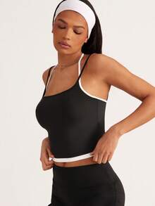 Hauture Slogan Graphic Sports Teeworkout Tank Top - Black - View 3