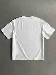 StoneGrade 复古美式手写英文字母标语印花男士标准版型宽松肩短袖T恤，约会聚会必备，时尚百搭，适合作为男友礼物 - 白色 - 查看 3