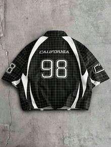 AXEPEAK 宽松男士 Polo 领短袖衬衫 - 黑色 - 查看 2