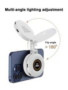 Teckwe Portable Magnetic Selfie Fill Light, Suitable For Phone Cameras And Video Conferences. It Features 3 Lighting Modes, Is Rechargeable And Compact, Compatible With Laptops, Mobile Phones, Tablets, Zoom Meetings, Makeup And Other Scenarios. An Ideal Choice For Selfies And Live Streaming(Equipped With A 400 MAh Battery) Type-C Data Cable Not Included - multicolor - View 4
