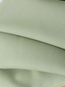 1pc Girls' Refreshing Bowknot Belt Cap Sleeve Asymmetrical Hem Elegant Dress, Suitable For Spring/Summer Gatherings And Outings - Green - View 7