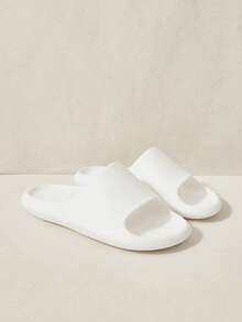 Cuccoo Ladies' New Summer Fashion Plastic Slippers EVA Integrated Injection Molding Process, Non-Slip Lines On The Sole, Waterproof And Quick-Drying, Home Bathroom, Easy To Clean And Not Stuffy For Light Home Wear, Soft-Soled Sandals - White - View 3