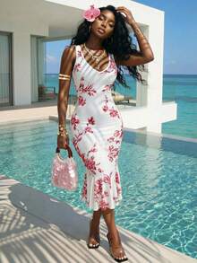 Slaydiva Mùa xuân mới, Lễ hội âm nhạc mùa xuân và mùa hè, Ngày lễ tình nhân, Lễ Phục sinh, Mùa cưới, Mùa lễ hội, Phong cách thường ngày và thanh lịch, Đi làm, Mặc hàng ngày, Trang phục công sở, Kỳ nghỉ, Tiệc tùng, Du thuyền, Tiệc tùng, Cơ bản, Hẹn hò hàng ngày, Cổ chữ V sâu, Đầm đuôi cá không tay, Nền trắng, Hoa hồng, Họa tiết toàn thân, Đầm ôm sát, Đầm dài ngang gối dành cho nữ -Z - trắng - Xem 8