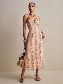 Poéselle Women's Casual Striped Spaghetti Strap Dress For Vacation - Multicolor - View 6