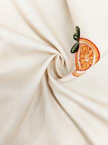 Resyla Fruit Embroidery Front Button Casual Long Sleeve Shirt - Multicolor - View 5