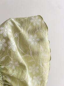 INAWLY Women Floral Embroidery Pattern Casual Versatile Daily Wear Tube Top - Green - View 3