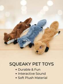 PETSIN Shell Squirrel Plush Dog Toy, Including BB Calls, Interactive Play For Dogs - Multicolor - View 6
