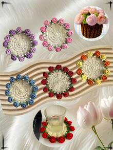 Đế lót ly bó hoa đỏ + Giỏ hoa Đế lót ly bó hoa hồng + Giỏ hoa Đế lót ly bó hoa vàng + Giỏ hoa - Nhiều màu - Xem 1