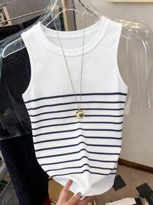 Resyla Women's Striped Crew Neck Casual Versatile Daily Wear Top - Multicolor - View 3