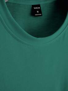 Manfinity LEGND Men's Letter Print Casual Round Neck Short Sleeve T-Shirt, Summer - Green - View 5