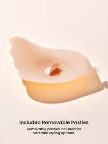 LUVLETTE Reusable Sticky Self-Adhesive Backless Strapless Perforated No-Show Silicone Lift-Air Up Bra-Cinnamon - Cinnamon - View 8