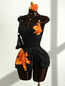 Zestiva 热销春夏沙滩度假可调节肩带金属配件印花泳衣两件套（肩带+三角泳裤） - 彩色 - 查看 4