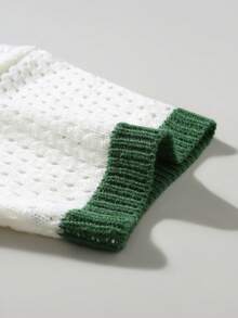 Manfinity CityGents 男士度假休闲撞色滚边镂空针织短袖上衣 - 白色 - 查看 7