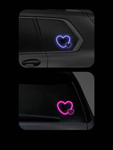 Teckwe Đèn neon LED hình trái tim năng lượng mặt trời SX-01 dành cho ô tô, tích hợp đèn LED tạo không khí hình trái tim, phụ kiện ô tô, pin sạc 300mAh. - Nhiều màu - Xem 7