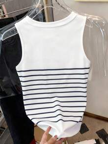 Resyla Women's Striped Crew Neck Casual Versatile Daily Wear Top - Multicolor - View 2