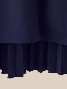 GlowEve Bộ trang phục nữ mùa Thu/Đông thanh lịch, thoải mái, thích hợp cho các bữa tiệc Giáng sinh/Halloween/Lễ Tạ ơn/Năm mới: Áo sơ mi dài tay cài cúc phía trước, xếp ly sau lưng, kết hợp với quần ống đứng cạp chun, phù hợp cho công sở, màu xanh lá cây/xanh lá cây đậm, bộ 2 món. - Màu xanh hải quân - Xem 4