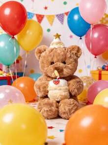 POKOJA LAND POKOJA LAND 15英寸生日快乐泰迪熊手捧蛋糕毛绒玩具，可爱大号泰迪熊毛绒玩具，沙发装饰礼品，节日送给家人、朋友和同学的理想礼物 - 彩色 - 查看 7