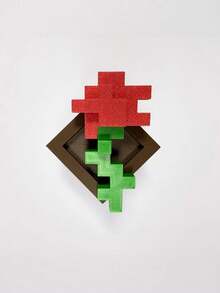 Joivida 1个像素玫瑰装饰品，独特的3D打印花卉摆件，塑料花卉制品，适用于床头柜、桌面、办公桌装饰、家具装饰，非常适合作为圣诞节、万圣节、复活节、情人节、生日礼物，独特而别致，是馈赠佳品的理想之选。 - 盆栽擺件 - 查看 7