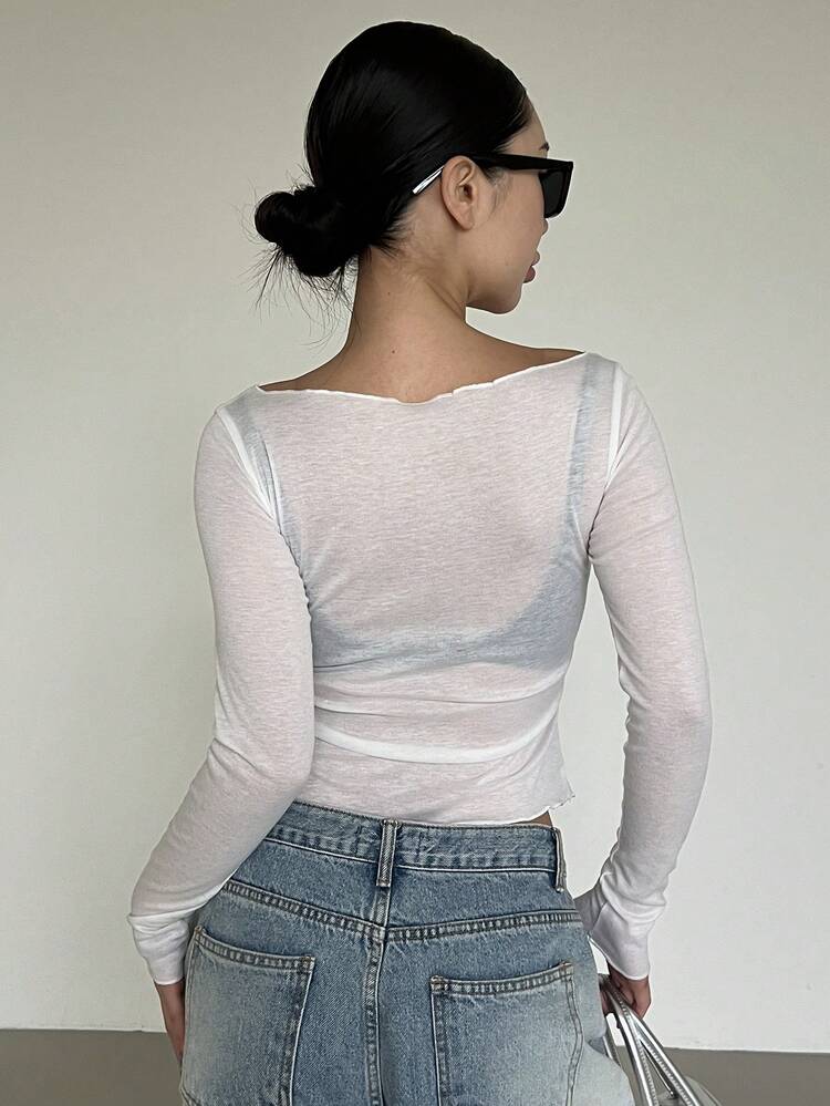 Tall Women's Fitted Turtleneck Long Sleeve Top, Elegant City Casual Pullover Blouse Summer Off The Shoulder