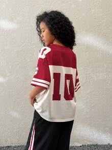 Coolane Kids 少女夏季街头风运动休闲印花透气网眼宽松针织T恤 - 彩色 - 查看 2