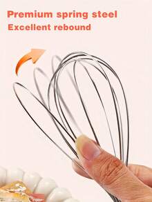 1个/2个/6个装不锈钢木柄手动打蛋器/搅拌器 - 无需电池，金属材质，方便烘焙和烹饪，是打发和混合食材的理想选择，打蛋器 | 手动搅拌器 | 结构坚固，手持式打蛋器 - 彩色 - 查看 4