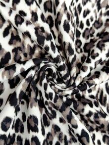 Resyla Women's Leopard Print Round Neck Short Sleeve T-Shirt - Multicolor - View 3