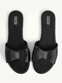 CUCCOO CHICEST 女士方头水钻踝带凉鞋，圣诞节必备 - 黑色 - 查看 1