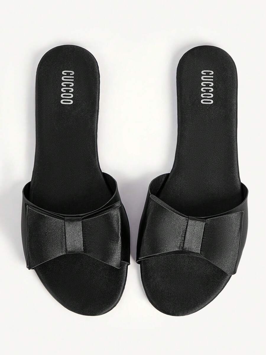 CUCCOO CHICEST 女士方头水钻踝带凉鞋，圣诞节必备 - 黑色 - 查看 1