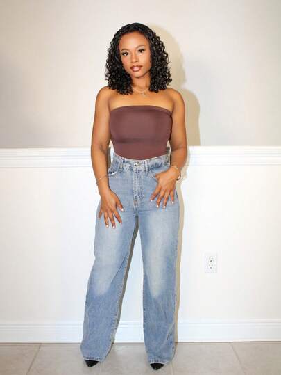 Steph T 夏季女士街头风无袖露肩连体衣