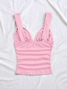 Soleia Áo hai dây màu đỏ trơn, kiểu dáng giản dị, lãng mạn, thích hợp cho kỳ nghỉ Giáng sinh, Ngày lễ tình nhân và Năm mới. - Hồng - Xem 2