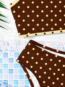 SHEIN 女童休闲修身吊带背心和三角比基尼泳衣套装，适合夏季穿着 - 彩色 - 查看 7