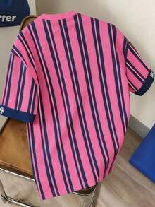 Manfinity Joysei 男士条纹短袖休闲圆领T恤 - 彩色 - 查看 2