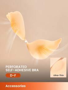 LUVLETTE Plus Reusable Sticky Self-Adhesive Backless Strapless Perforated No-Show Silicone Lift-Air Up Bra - Ginger - View 1
