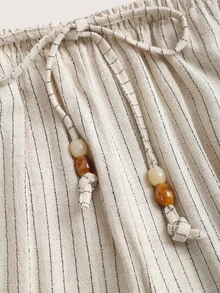 Sweetra 女士直筒裤，夏季 - 米色 - 查看 6