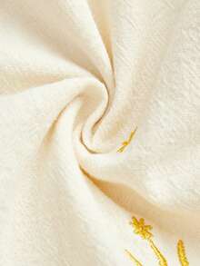 Freevana 波西米亚风奶油黄吊带连衣裙，金色花卉刺绣腰部A字长裙，复古度假宽松显瘦连衣裙，夏季 - 米色 - 查看 11