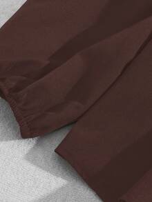 GlowEve CURVE Plus Size Elegant Pearl Collar Shirt For Commuting - Brown - View 4