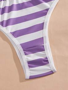 Eraneu 7pcs/Pack Women's Colorblock Striped Print Comfortable Briefs - Multicolor - View 4