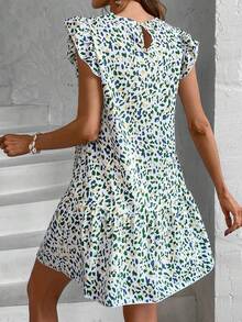 Breezaya All-Over Print Ruffle Hem Casual Everyday Dress - Multicolor - View 2