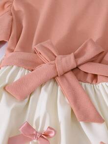 SHEIN Robe longue imprimée, taille cintrée, décontractée et idéale pour le quotidien et les déplacements pour les filles - Multicolore - Voir 5