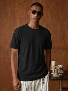 Manfinity VCAY Set Of 3 Men's Casual And Versatile Solid Color Short Sleeve T-Shirts - Multicolor 4 - View 2