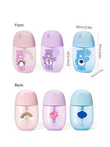 SHEIN X Care Bears 50毫升/1.8盎司可爱卡通熊糖果色塑料空分装瓶，按压式喷雾瓶，便携式可灌装喷雾瓶，可灌装清洁液、驱蚊液、护肤水等液体，可重复使用灌装瓶，礼品，适合日常使用，旅行必备，喷雾细腻，防漏，容器，浴室 - 彩色 - 查看 3