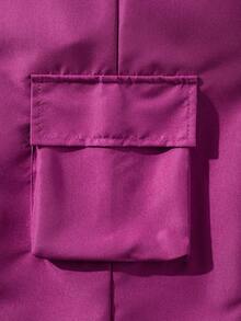 SHEIN Tween Girl Cool Printed T-Shirt & Fashionable 3D Work Pants, Dark Pink - Black - View 8