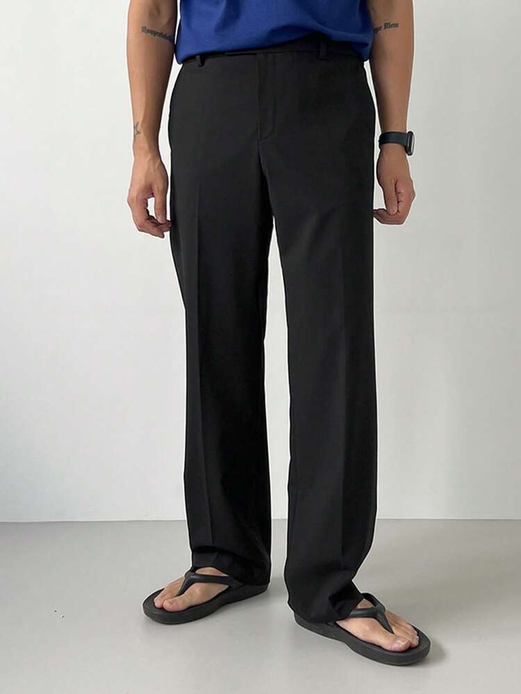 Men's Black Long Commuter Pants, Spring