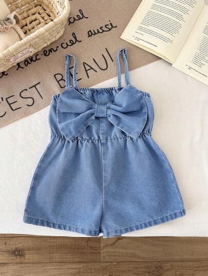 LMoss Kids Peto vaquero con lazo grande para bebé niña