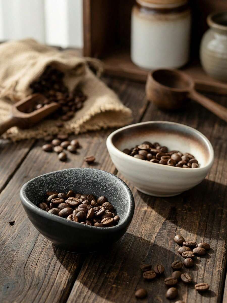 Cirelle 1个复古陶瓷咖啡分装托盘 - 复古风格,可盛放咖啡豆、零食和坚果,家庭咖啡师必备 - 彩色 - 查看 1