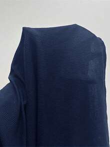 Miaspire Plus Size Elegant Solid Color Fitted Skirt - Navy Blue - View 9